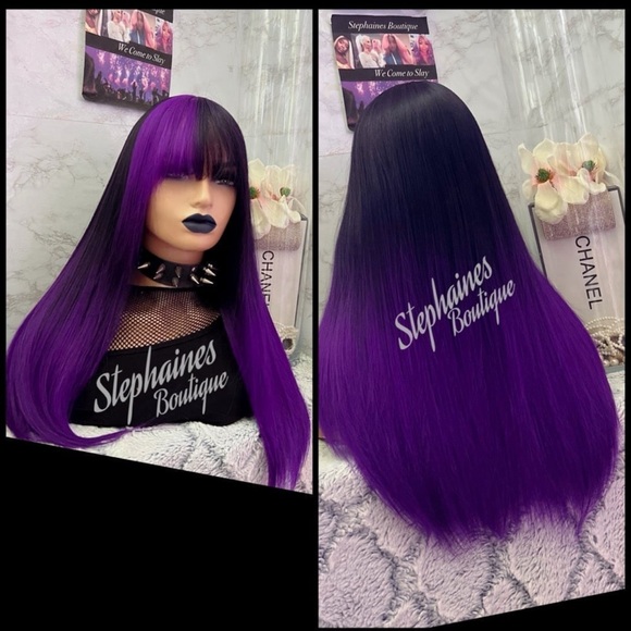 Human Hair Blended Bang Wig - Picture 3 of 12